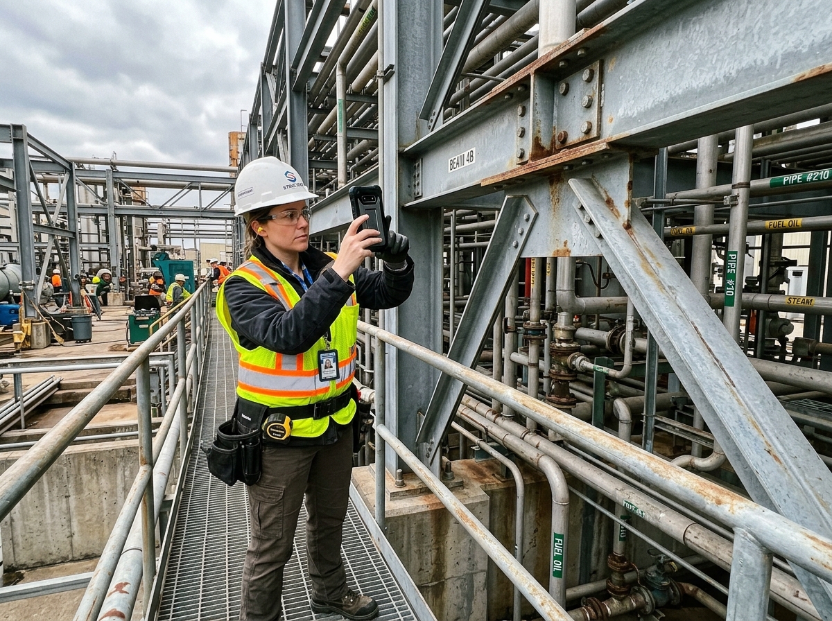 Field Inspector using VDR Scope on industrial site